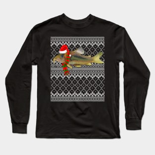 Xmas Fish Santa Hat Corydoras Catfish Ugly Christmas Long Sleeve T-Shirt